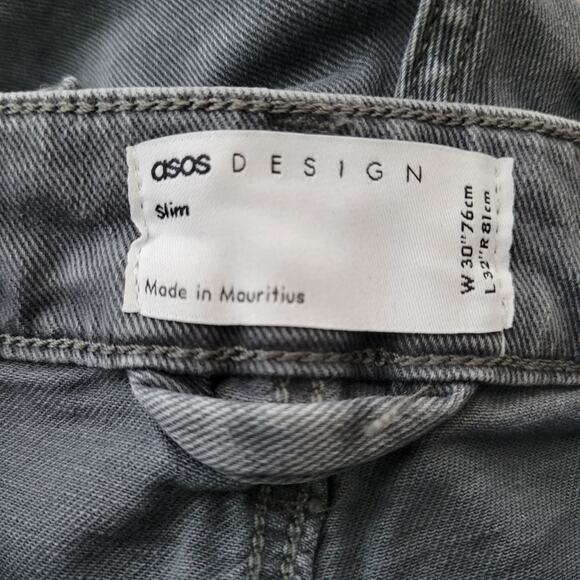 ASOS design slim jeans in vintage grey Size 30x32 - Picture 6 of 10